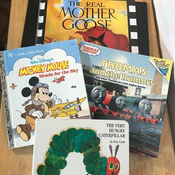 Vintage Children's Book Bundle Disney Mickey Thomas The Train Mother Goose + 1 - Picture 2 of 3